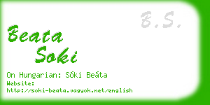 beata soki business card